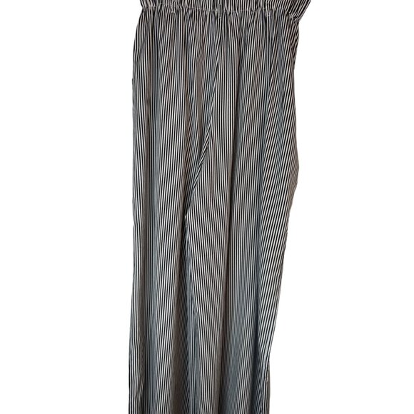2/$30 Zara Trafaluc Size Small Black & White Striped Wide Leg Pants Side Pockets - Picture 6 of 12